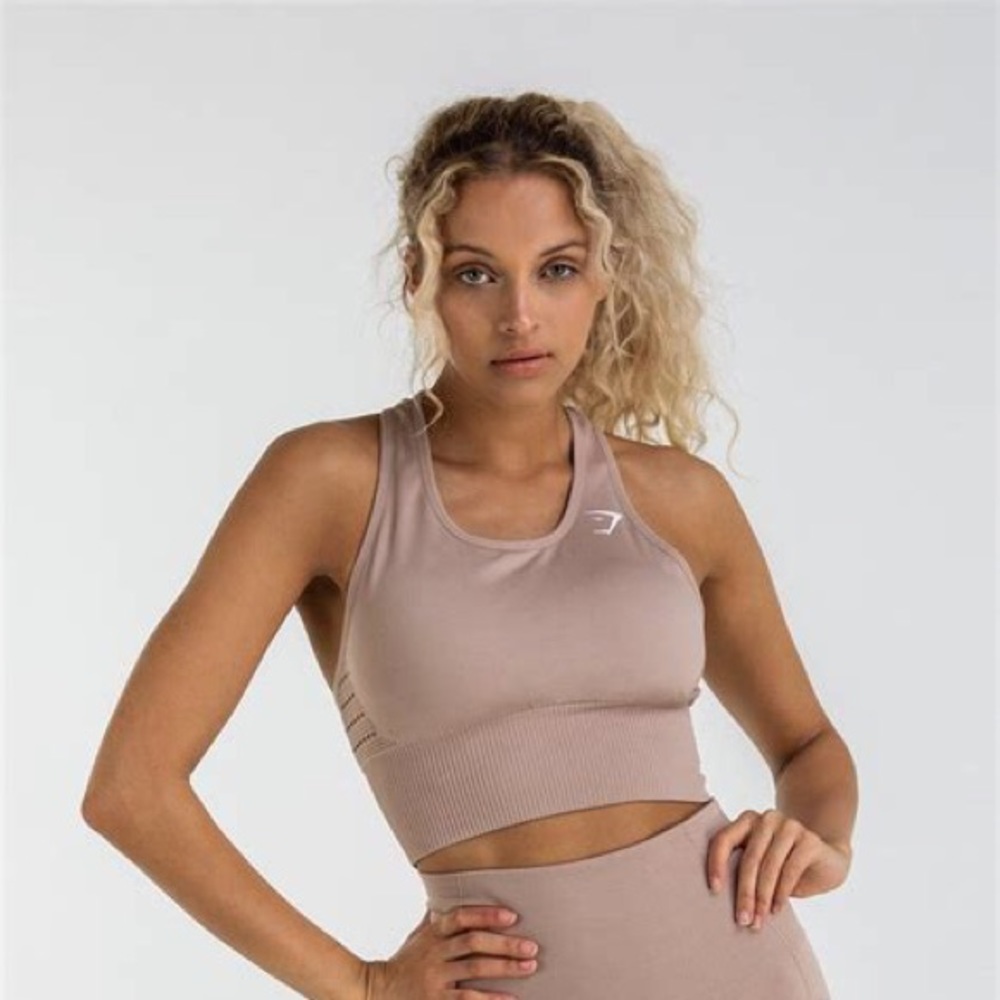 🛑SOLD🛑Gymshark Energy Seamless Crop Vest - Taupe